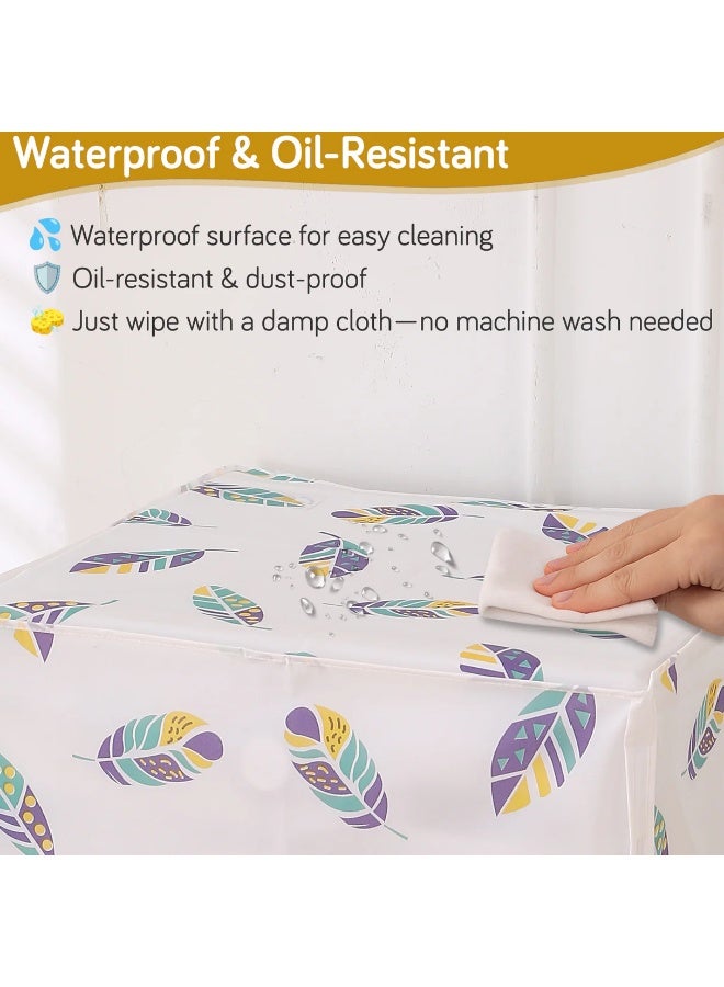 KITCHENOO Waterproof Front Load / Top Load Washing Machine Cover | PEVA Dustproof Protective Cover for 6kg, 6.5kg, 7kg & 7.5kg Fully Automatic Machines, Geometric Abstract - Image 4